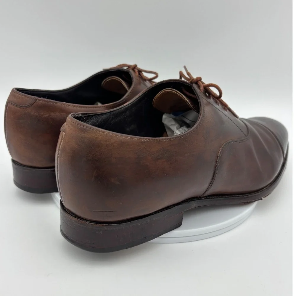 SID MASHBURN Mens Dress Shoes Dark Brown Leather‎ Cap Toe Oxford England 10.5